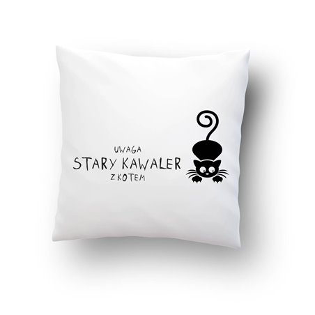 Poduszka "Stary kawaler z kotem".