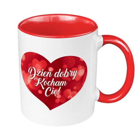 Kubek 330 ml "Dzień dobry kocham Cię"- różne kolory.