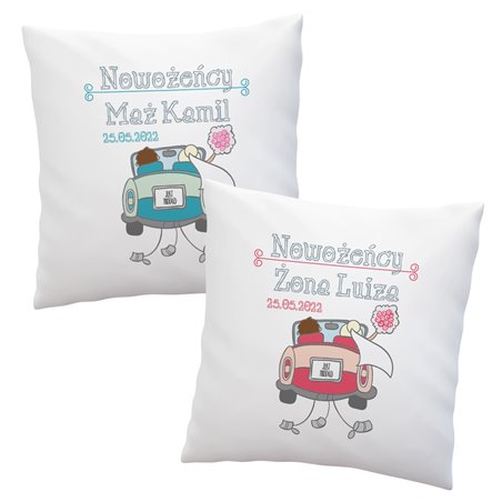 Zestaw poduszek dla młodej pary - personalizacja.