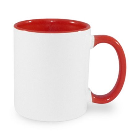 Kubek kolorowy 330 ml z Twoim zdjęciem, grafiką lub tekstem - czerwony.