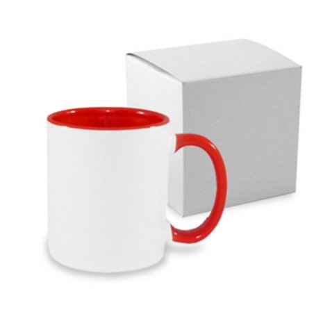 Kubek kolorowy 330 ml z Twoim zdjęciem, grafiką lub tekstem - czerwony.