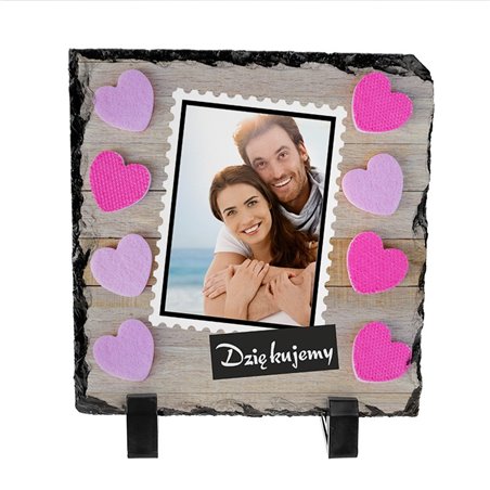 Foto granit 20 x 20 cm (płyta granitowa) z Twoim zdjęciem - podziękowania dla rodziców.