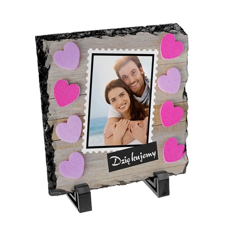 Foto granit 20 x 20 cm (płyta granitowa) z Twoim zdjęciem - podziękowania dla rodziców.