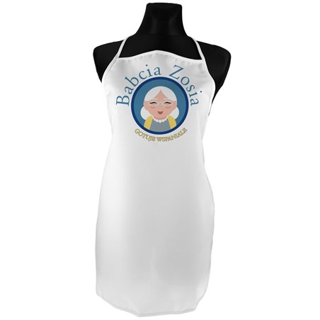 Fartuch (fartuszek) z nadrukiem na dzień babci "Babcia Zosia gotuje".
