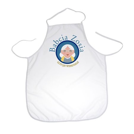 Fartuch (fartuszek) z nadrukiem na dzień babci "Babcia Zosia gotuje".