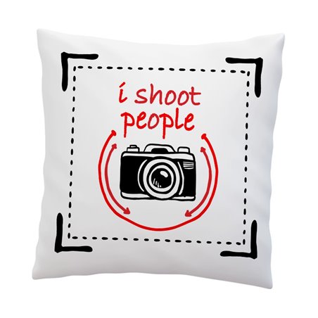 Poduszka z grafiką "I shoot people"- świetny prezent dla fotografa.