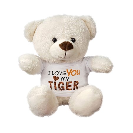 Maskotka miś biały, super mięciutki z napisem " I love You My Tigger " - 18 cm.