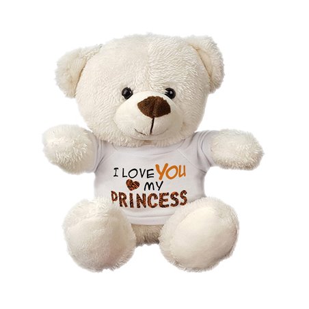 Maskotka miś biały, super mięciutki z napisem " I love You My Princess" - 18 cm.