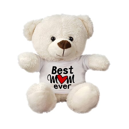 Maskotka miś biały, super mięciutki z napisem " Best Mum ever " - 18 cm - idealny pomysł na prezent z okazji Dnia Matki.