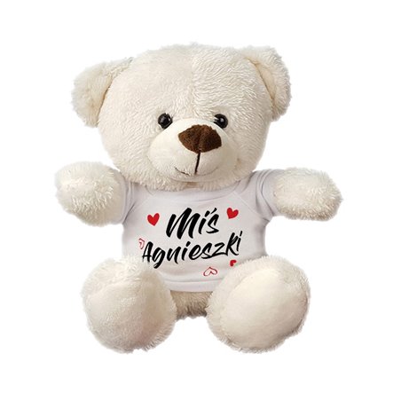 Maskotka miś biały, super mięciutki z imieniem- 18 cm - idealny pomysł na prezent.