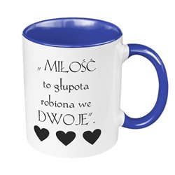 Kubek 330 ml kolorowy na Walentynki  "Miłość"