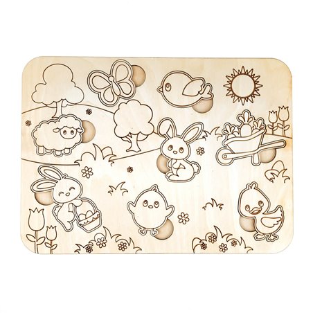 Układanka, puzzle ze sklejki- zestaw z farbami lub bez- idealny prezent z okazji Dnia Dziecka.