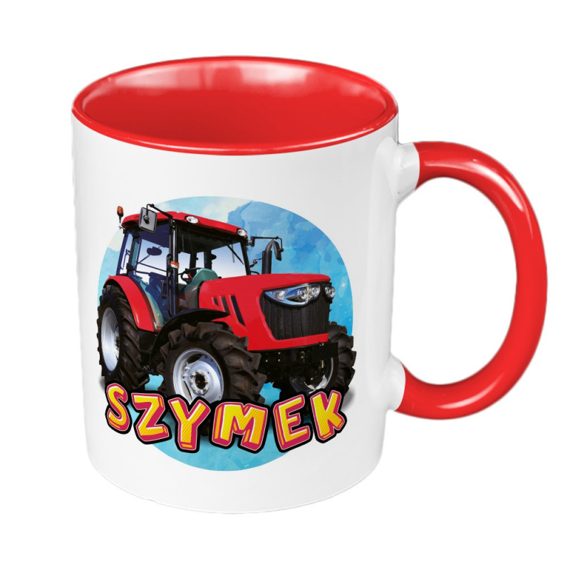 Kubek 330 ml kolorowy "Traktory"-wybierz wzór- z imieniem.