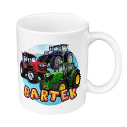 Kubek 330 ml kolorowy "Traktory"-wybierz wzór- z imieniem. 2