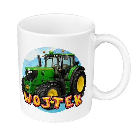 Kubek 330 ml kolorowy "Traktory"-wybierz wzór- z imieniem.