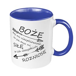 Kubek 330 ml kolorowy "Boże daj mi siłę".