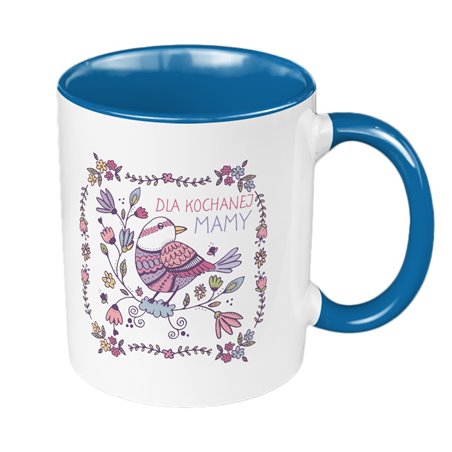 "Dla kochanej mamy" - kubek 330 ml kolorowy dla mamy.