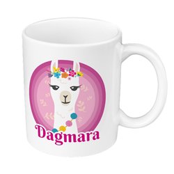 Kubek 330 ml kolorowy z nadrukiem "Lama". 2