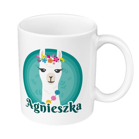 Kubek 330 ml kolorowy z nadrukiem "Lama".