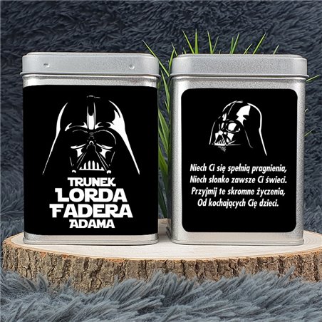 Personalizowana puszka na herbatę dla taty- Lord Fader.