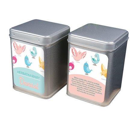 "Herbatka Mamy" - personalizowana puszka na herbatę.