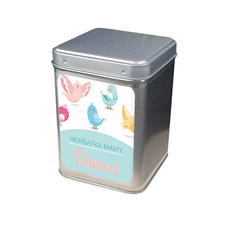 "Herbatka Mamy" - personalizowana puszka na herbatę.