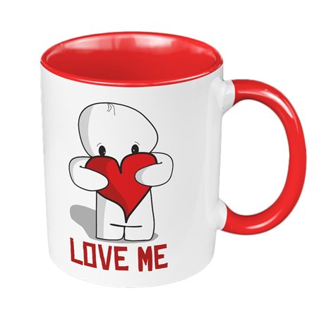 Kubek 330 ml kolorowy z nadrukiem "Love me".