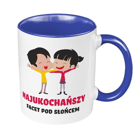 Kubek 330 ml kolorowy "Naujkochańszy facet pod słońcem".