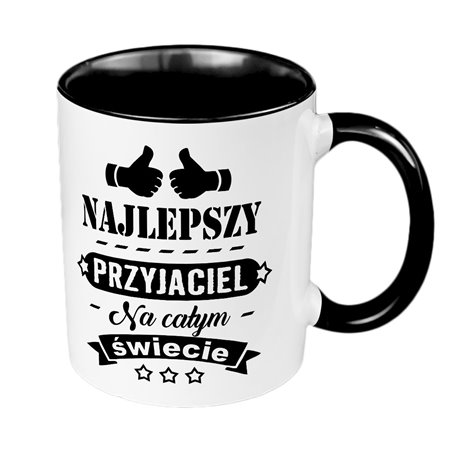 Kubek 330 ml kolorowy z napisem "Najlepszy przyjaciel".