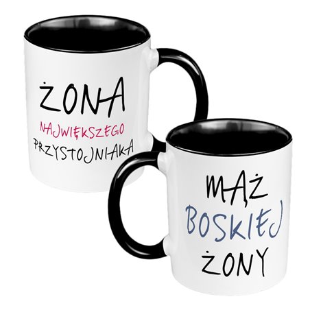 Zestaw Kubków 330 ml kolorowy dla pary "Mąż i żona"