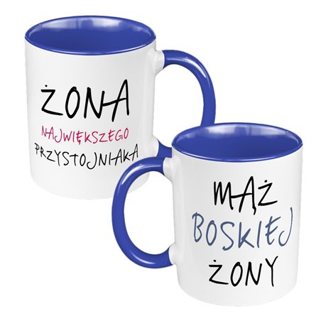 Zestaw Kubków 330 ml kolorowy dla pary "Mąż i żona"