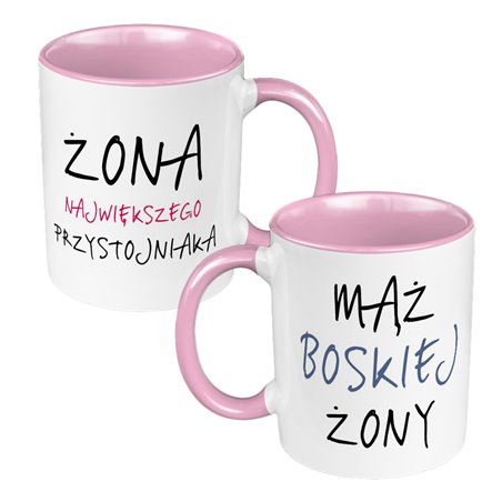 Zestaw Kubków 330 ml kolorowy dla pary "Mąż i żona"