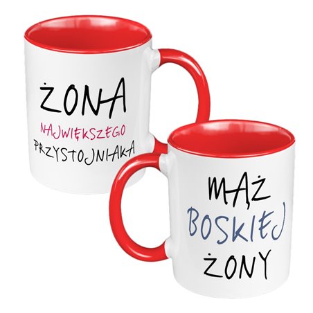 Zestaw Kubków 330 ml kolorowy dla pary "Mąż i żona"