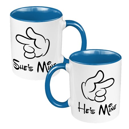 Zestaw Kubków 330 ml kolorowy dla pary " "He's/ She's Mine""