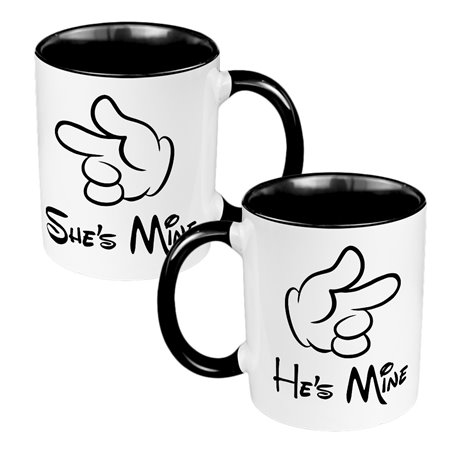 Zestaw Kubków 330 ml kolorowy dla pary " "He's/ She's Mine""