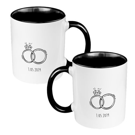 Zestaw Kubków 330 ml kolorowy dla nowożeńców.