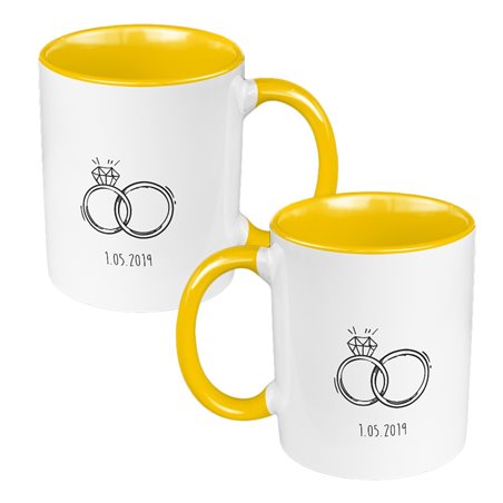 Zestaw Kubków 330 ml kolorowy dla nowożeńców.