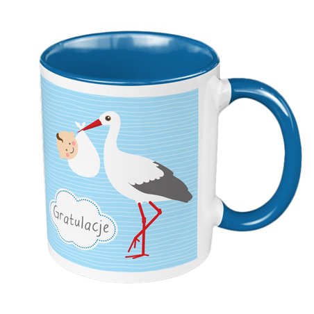 Kubek 330 ml kolorowy narodziny chłopczyk.