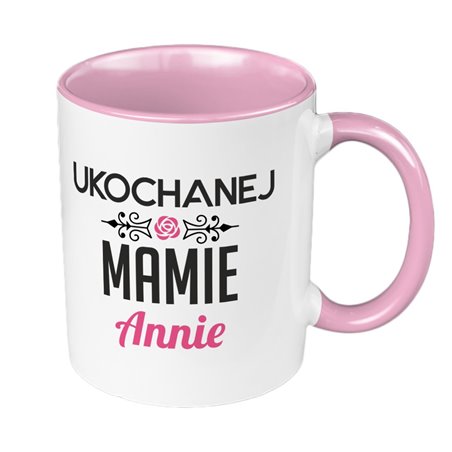 Kubek 330 ml kolorowy dla mamy z imieniem- idealny na prezent na dzień Matki.
