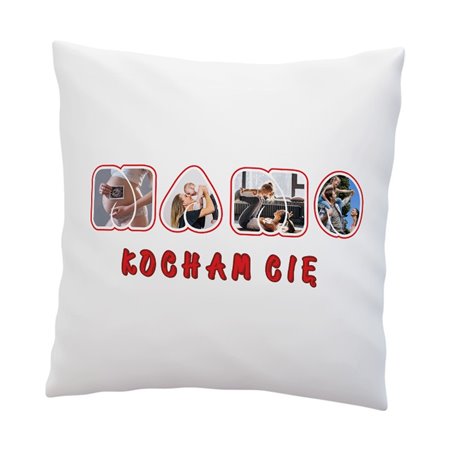 Poduszka "Kocham Cię Mamo" ze zdjęciami.