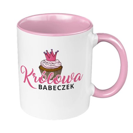 "Królowa Babeczek" - kubek 330 ml kolorowy- super prezent z okazji Dnia Kobiet.