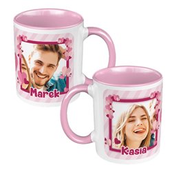 Kubek 330 ml kolorowy ze zdjęciami oraz imionami zakochanych.