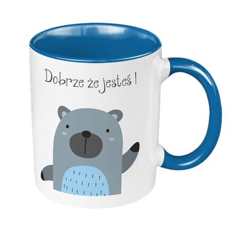 Kubek 330 ml kolorowy "Dobrze, że jesteś"