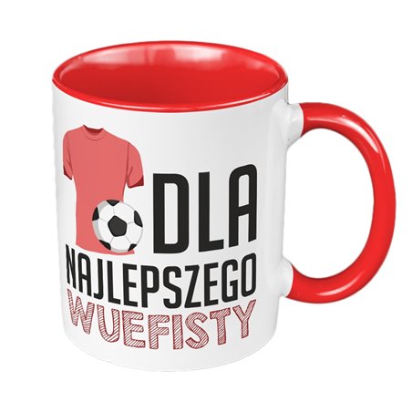 "Dla najlepszego Wuefisty" - kubek 330 ml kolorowy- prezent z okazji Dnia Nauczyciela.
