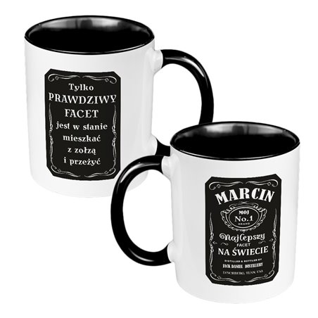 Kubek Jack Daniels- kubek 330 ml kolorowy z nadrukiem- śmieszny prezent z okazji Dnia Chłopaka.