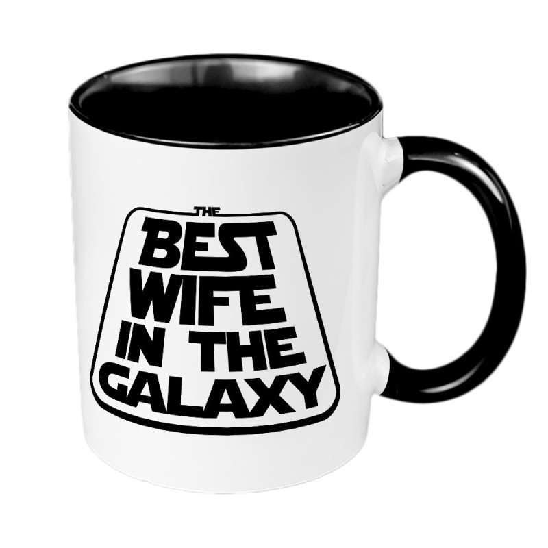 Kubek 330 ml kolorowy z nadrukiem  " Best Wife in the galaxy"- w stylu Gwiezdnych Wojen.