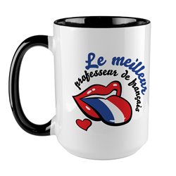 Kubek XXL (450ml) dla najlepszego nauczyciela francuskiego.