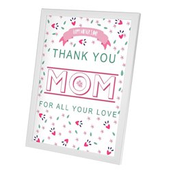Plakat w ramie lub bez ramy - "Thank You Mom"- świetny prezent dla Mamy. 2