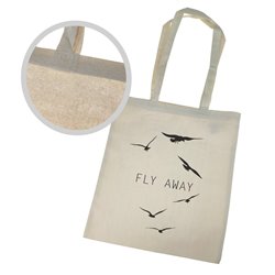 Torba ekologiczna bawełniana z długimi uszami z tekstem "Fly away"