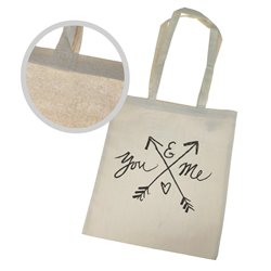 Torba ekologiczna bawełniana z długimi uszami z tekstem "You & Me"